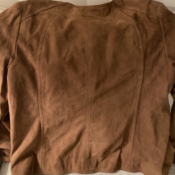 Talbots suede one button jacket sz16 in toffee color - Picture 4 of 4